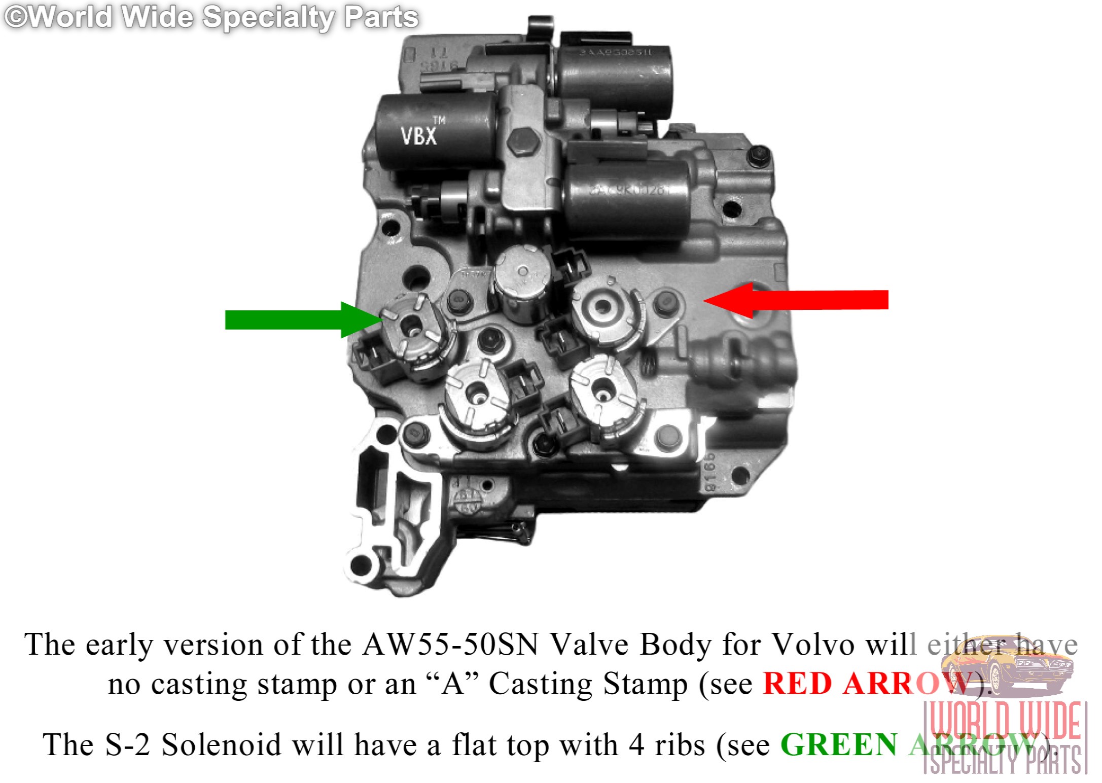 Volvo AF33, AW55-50SN,51SN Valve Body, Early Version NO CODE